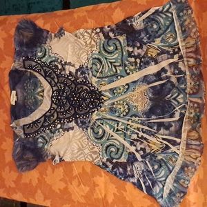 Dress Barn Embellished Flutter sleeve top